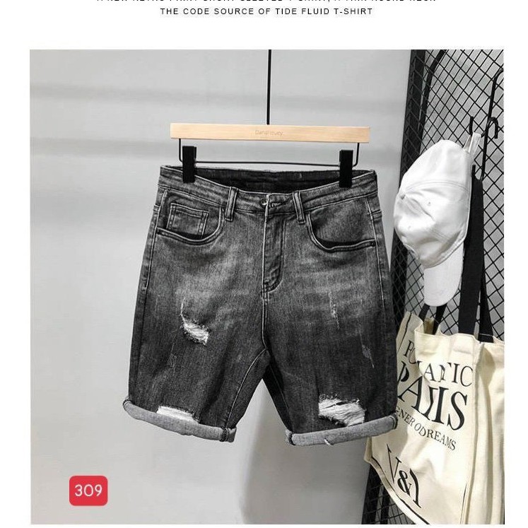 Quần sọt jean nam màu xám , Quần short nam thời trang cao cấp nam MuradFashion MS115