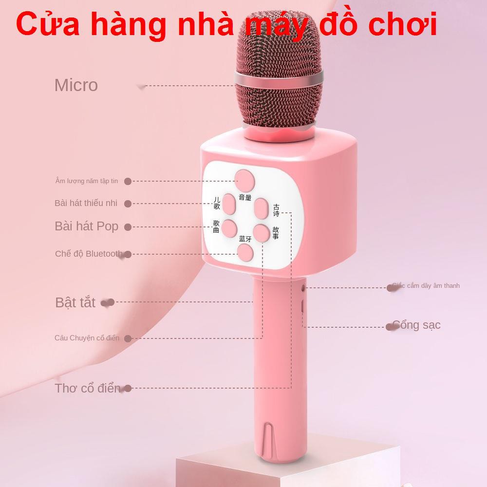Micro trẻ em máy hát karaoke đồ chơi âm thanh tích hợp điện thoại di động không dây bluetooth gia đìnhtualuoidongfa