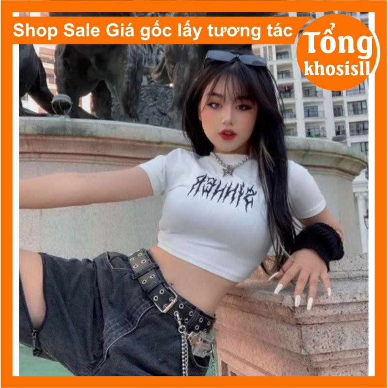 [RẺ VÔ ĐỊCH] Áo thun Croptop SINNER chất bozip thời trang cho nữ freesize form ôm dễ phối đồ hai màu trắng đen