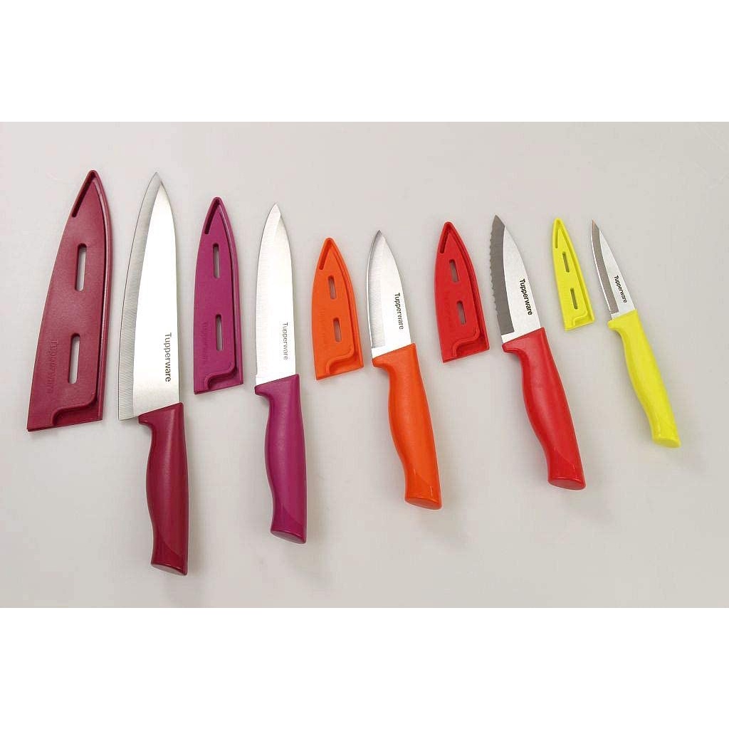 Bộ dao Essential Knives 5 món - Dao có vỏ, lưỡi thép không gỉ chính hãng Tupperware - Luxury Kitchen