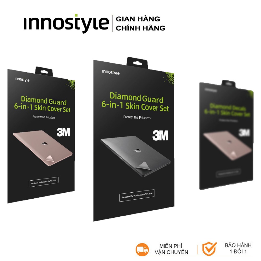 Dán 3M Innostyle Diamond Guard 6-IN-1 Skin cho Macbook Air/Pro 13/16inch 2016-2021, Macbook M1 - Hàng Chính Hãng