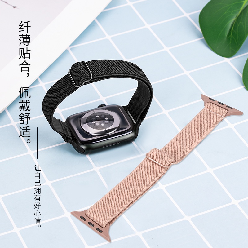 Dây Đeo Đồng Hồ Dạng Bện Mỏng Thời Trang Cho iwatch series 7 6 5 3 4 2 SE 41mm 45mm 38mm 40mm 42mm 44mm
