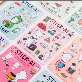 Sticker dán gấu cute