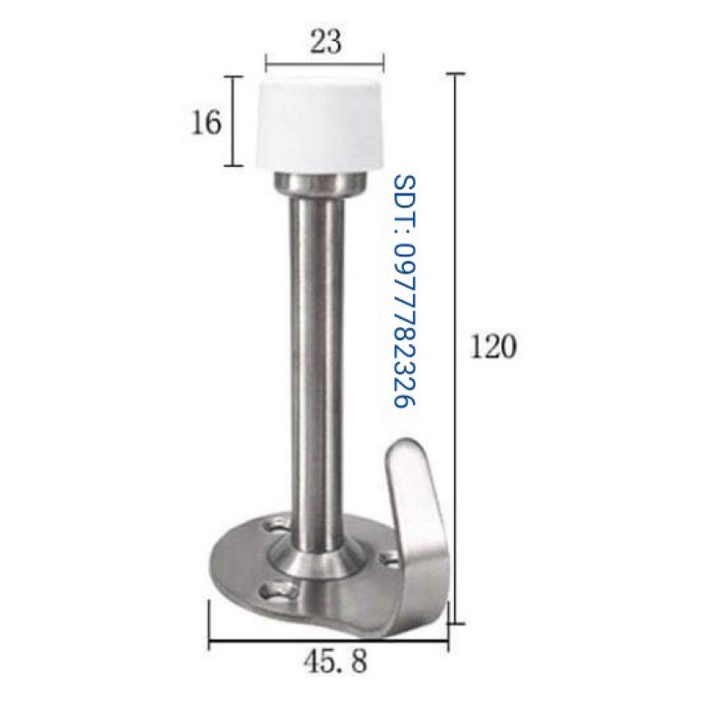 Chặn cửa có móc cheo inox mờ - chặn móc