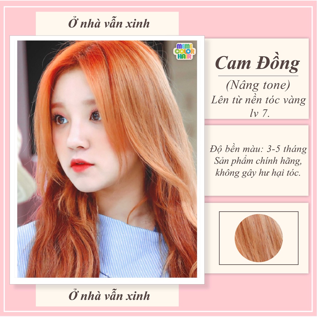 Thuốc nhuộm tóc màu cam đồng , tặng kèm oxy trợ dưỡng và bao tay