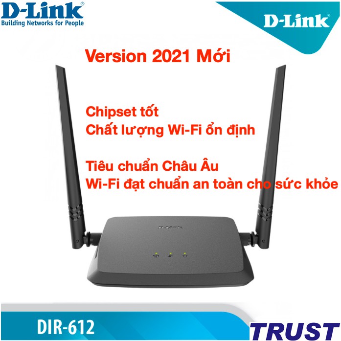 [Tiêu chuẩn Châu Âu ] Bộ phát wifi N 300Mbps Wilreless Router D-LINK DIR-612 - Version Mới 2021 - Hàng chính hãng