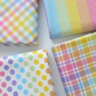 Vải cotton màu cầu vồng dùng may vá thủ công