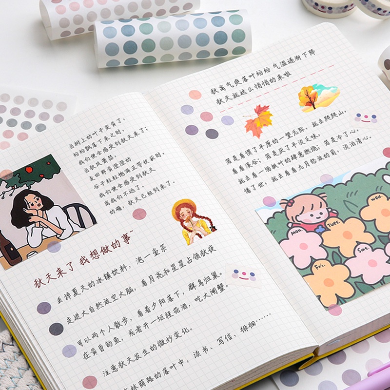 Bộ 50 Hình Dán Tròn Màu gradient Chống Thấm Nước