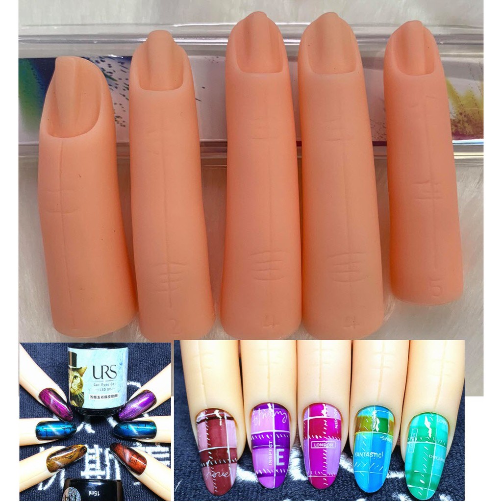 Bộ Ngón Tay Giả Thực Hành Tập Làm Nail 5 ngón