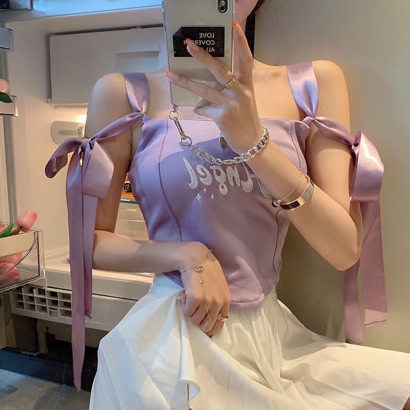 Áo Hai Dây Màu Tím Thời Trang Cho Nữ