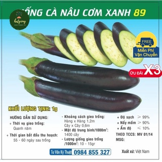 Hạt giống cà nâu cơm xanh 89