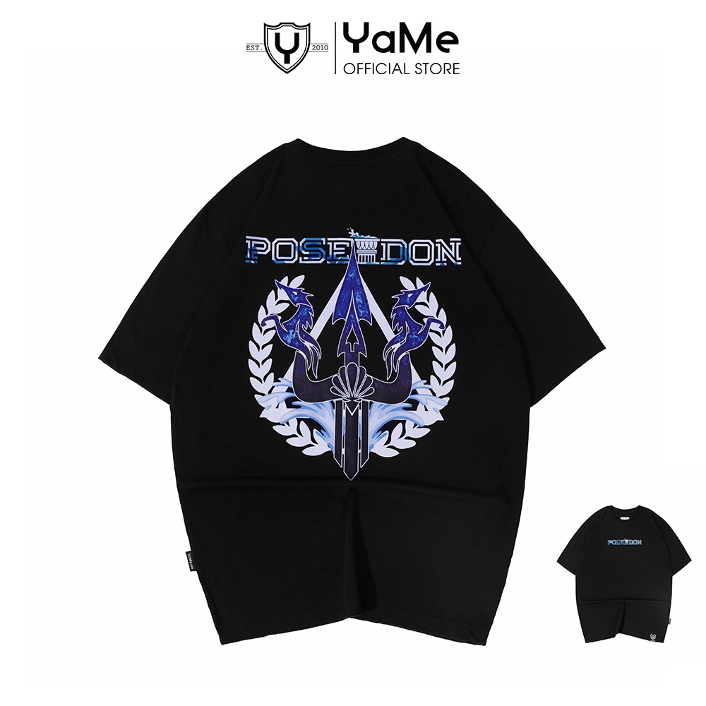 Áo Thun Nam Tay Ngắn Cổ Tròn Thần Cổ Đại Poseidon Y2010 Ver4 21033 |YaMe|