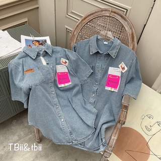  Áo sơ mi nữ tay ngắn Áo sơ mi bò cộc tay tag hồng chất mềm đẹp loại 1 