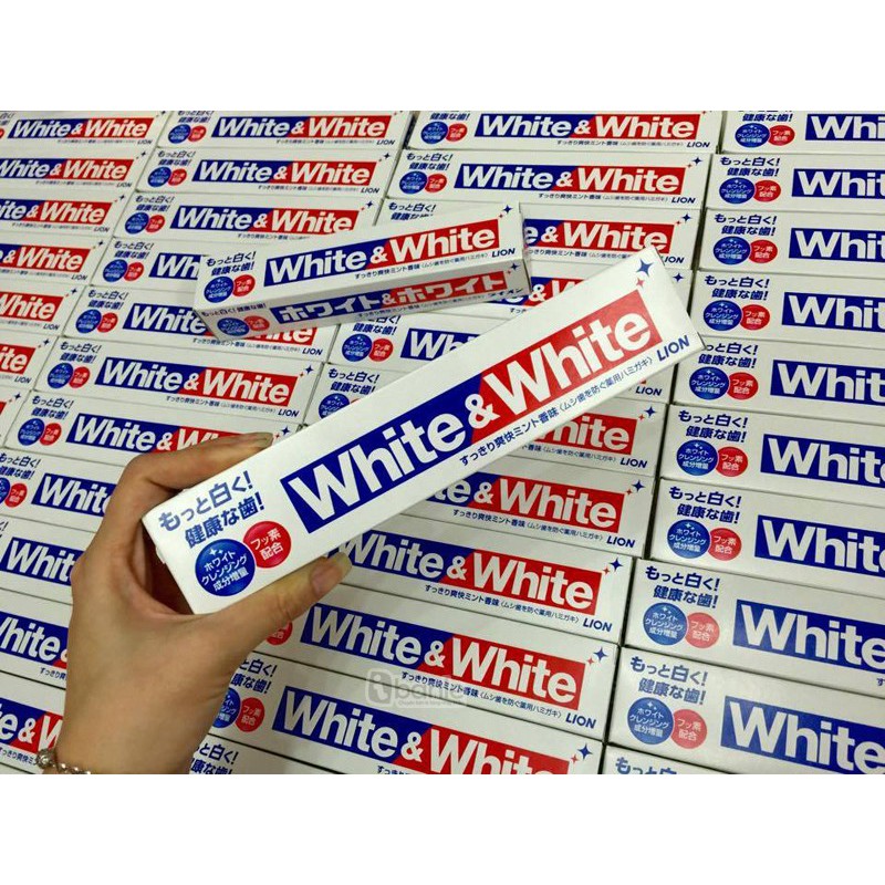 Kem đánh răng trắng răng White &amp; White Nhật Bản tuýp 150g