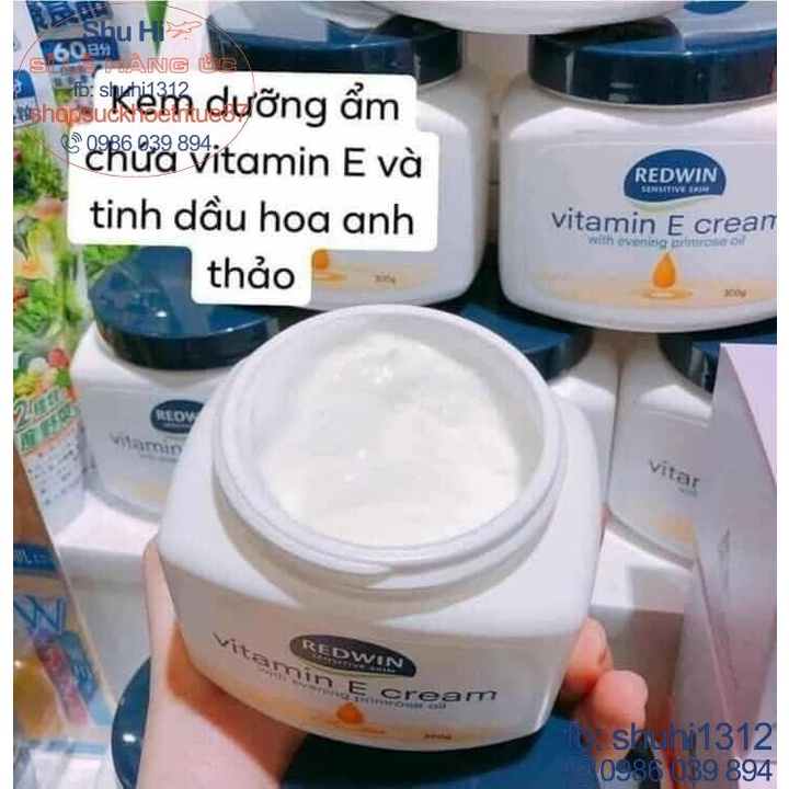 Kem dưỡng da toàn thân mềm mịn redwin vitamin e cream 300gr của úc, cho cả nhà