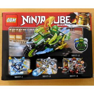 Bộ xếp hình Lego Ninja Cube 99117-1/2/3 gồm 112 chi tiết, đồ chơi sáng tạo dành cho bé