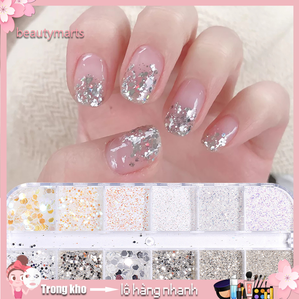 [Hàng mới về] Hộp Kim Tuyến Lấp Lánh Trang Trí Móng Tay Nghệ Thuật Diy