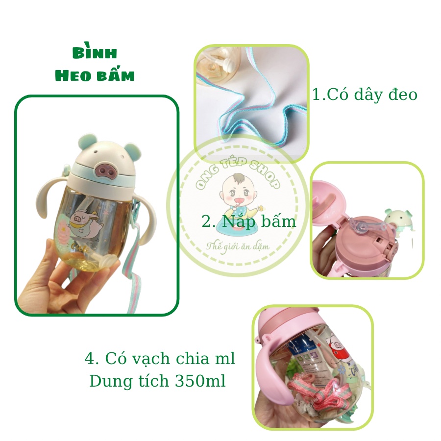 bình nước cho bé tập uống có dây đeo tập hút