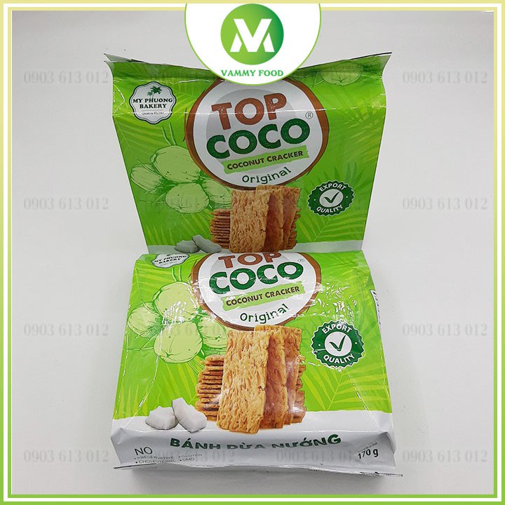 BÁNH DỪA NƯỚNG XUẤT KHẨU TOP COCO THƠM NGON, GIÒN TAN 170G