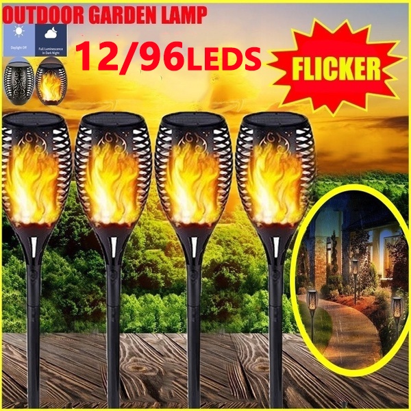 Đèn LED Năng Lượng Mặt Trời Chống Thấm Nước Hình Ngọn Lửa Cho Sân Vườn