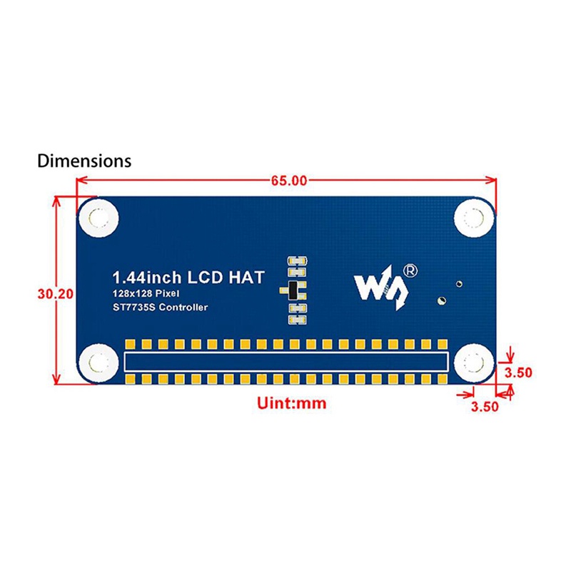 Màn Hình LCD 1.44 Inch Cho Raspberry Pi 2B / 3B / 3B + / Zero / Zero W 128X128 Pixels SPI 3.3V