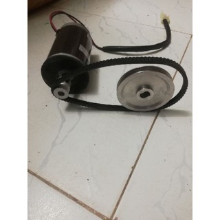 Motor 24v gồm buly và dây côgo hàng tháo máy còn mới