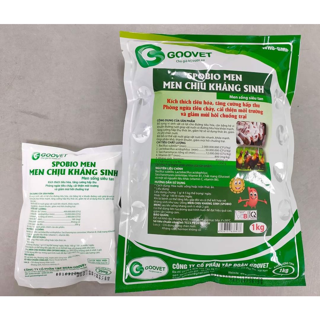 Men tiêu hóa sống SPOBIO gói  Men tiêu hoá ngừa tiêu chảy, giảm mùi hôi chuồng trại.