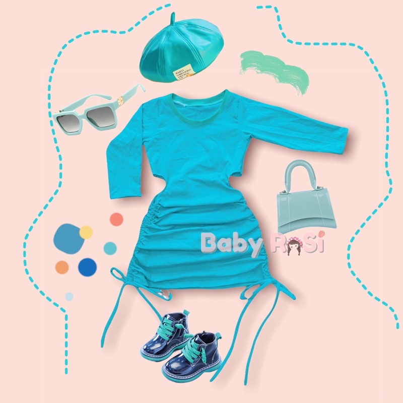 váy body sẻ eo dây rút cho bé