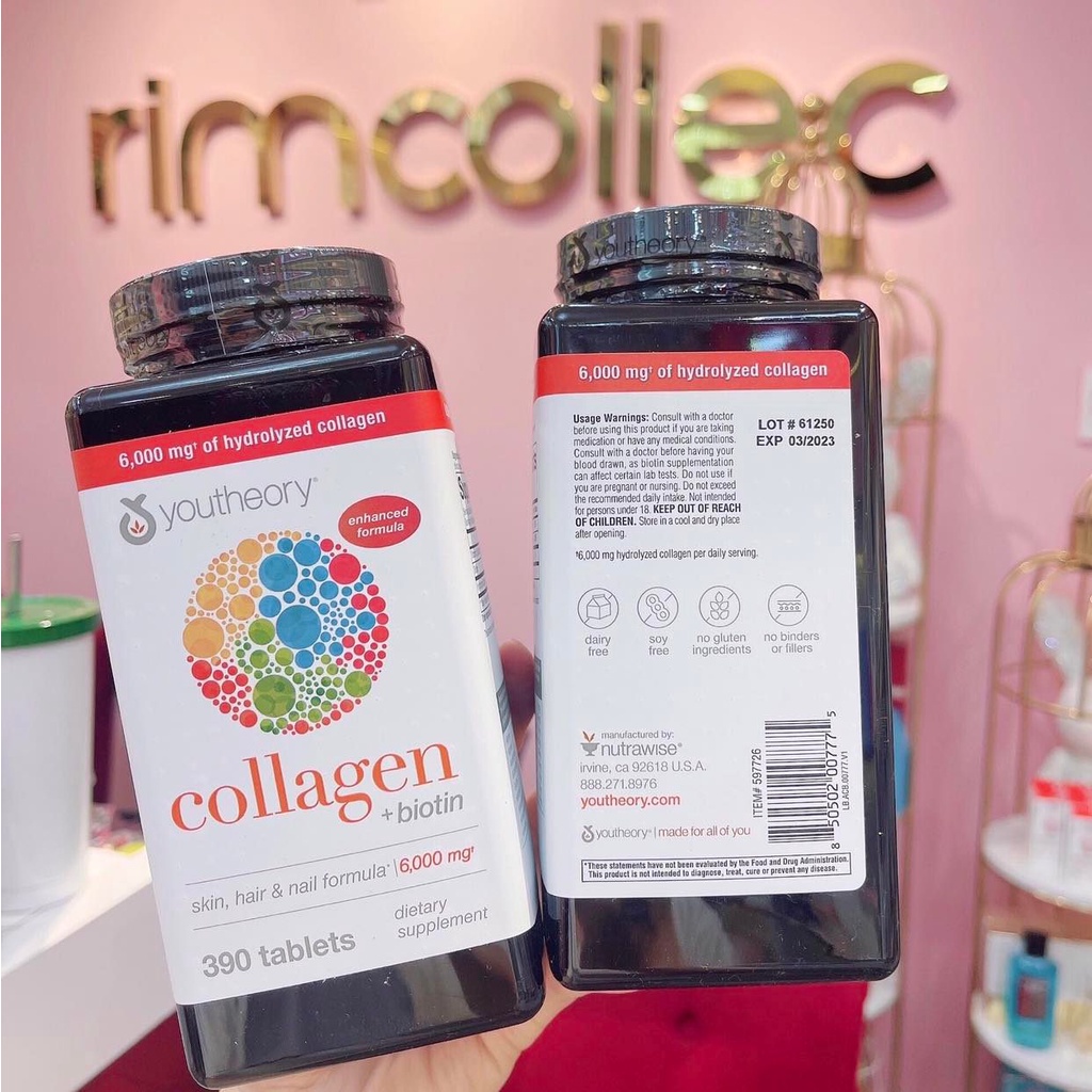 Viên Uống Collagen Youtheory Mỹ Chống Lão Hóa Đẹp Da 390 viên