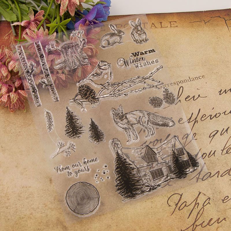 Tem Đóng Dấu Bằng Silicon Trong Suốt Hình Động Vật Dễ Thương Trang Trí Album Ảnh Thẻ