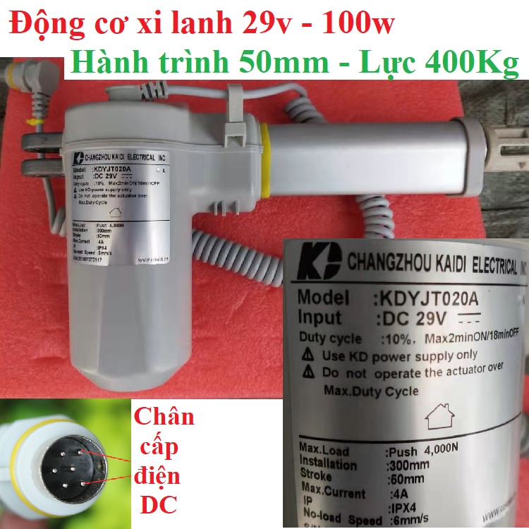 Động cơ Xi lanh dạng trượt các loại, nâng cao tối đa 233mm và 250Kg