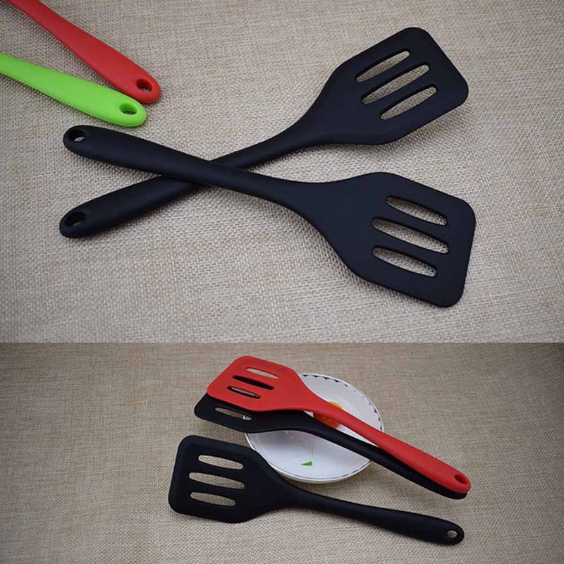 Xẻng nấu ăn bằng silicone chống dính có rãnh tay cầm nhỏ
