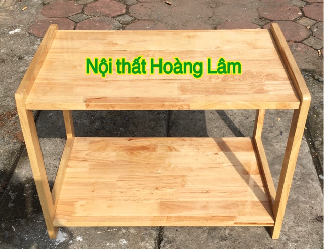 Kệ vi sóng 2 tầng gỗ cao su