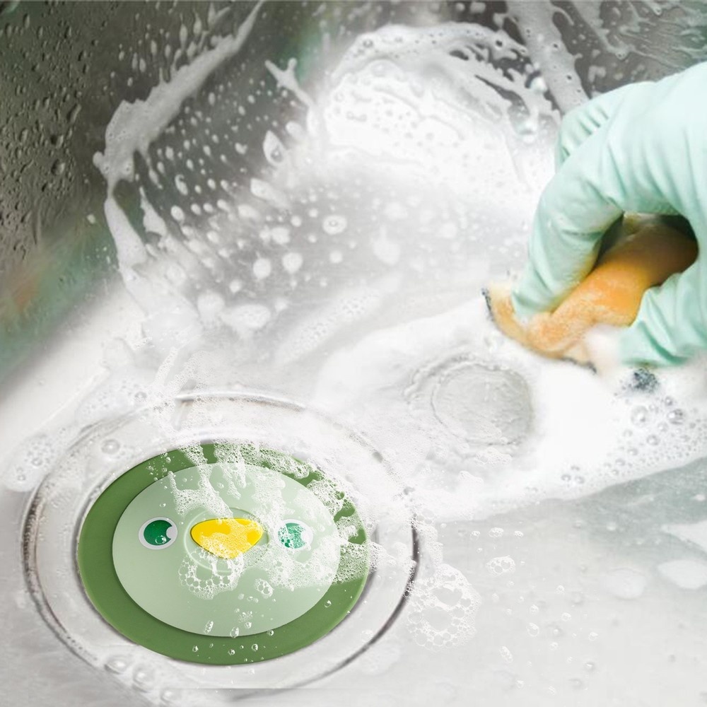 Nắp Đậy Cống Thoát Nước Nhà Bếp/Phòng Tắm Bằng Silicon Họa Tiết Hoạt Hình Dễ Thương