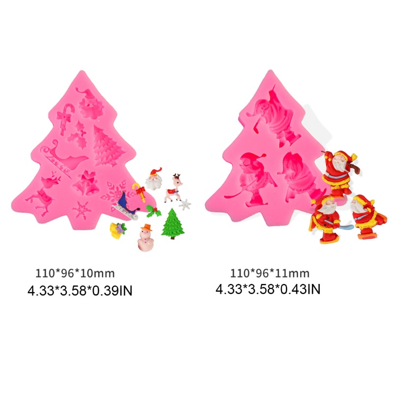 Khuôn Silicone Tạo Hình Làm Bánh Kẹo Hình Quả Thông Giáng Sinh