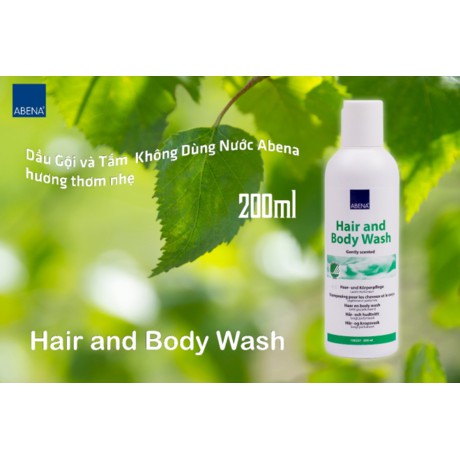 Dầu Tắm Gội Khô Cho Người Lớn Abena Hair Body Wash 200ml- Nhập khẩu Đan Mạch