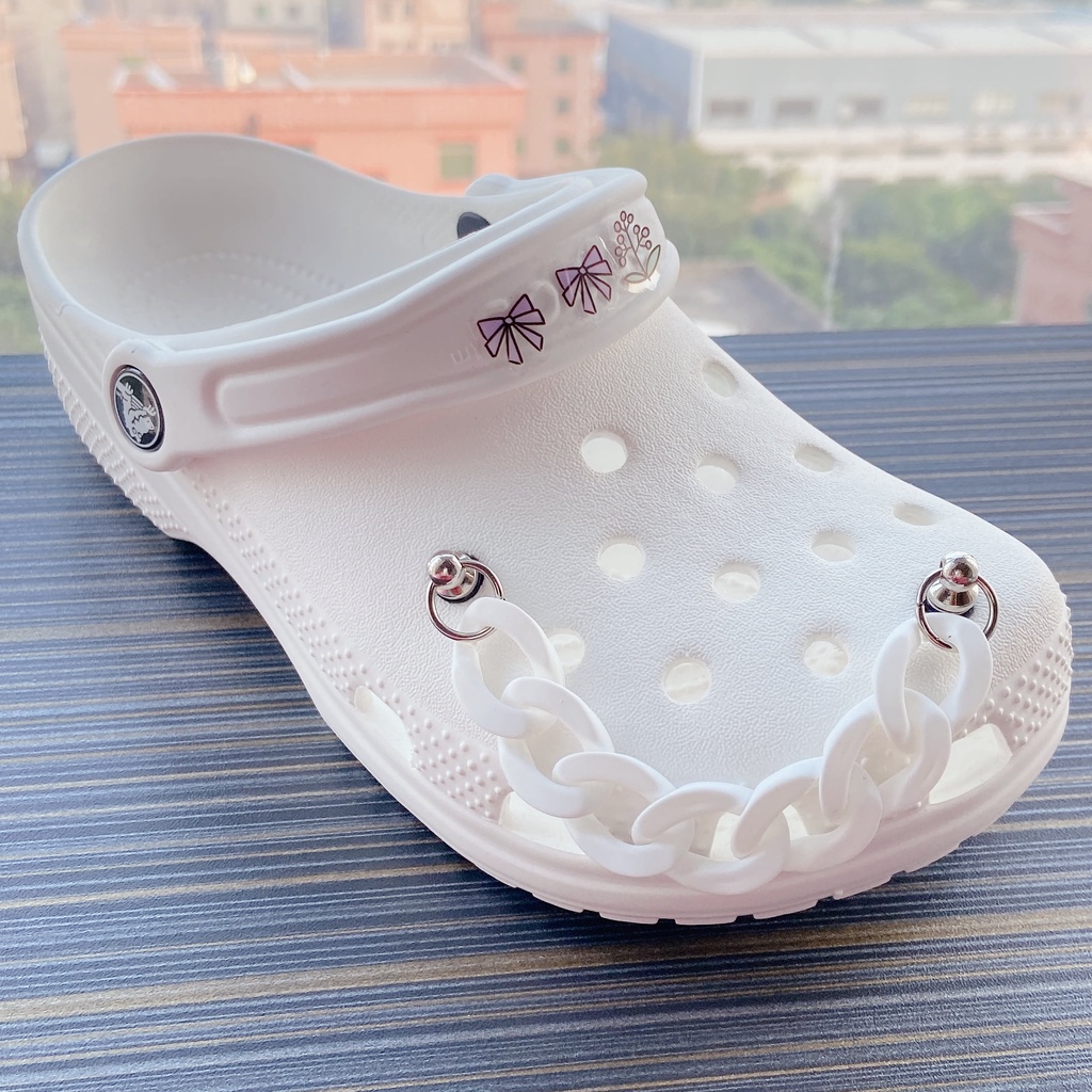 sticker dép crocsPhụ Kiện Chuỗi Dây Xích Đính Nút Áo Thời Trang DIY