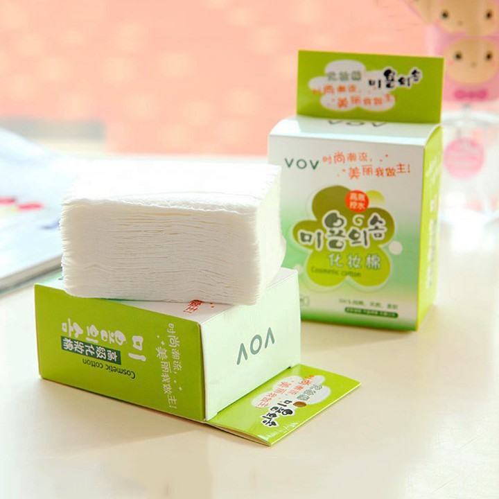HCM - Hộp bông tẩy trang 100 miếng tiện lợi mang du lịch, công tác làm việc