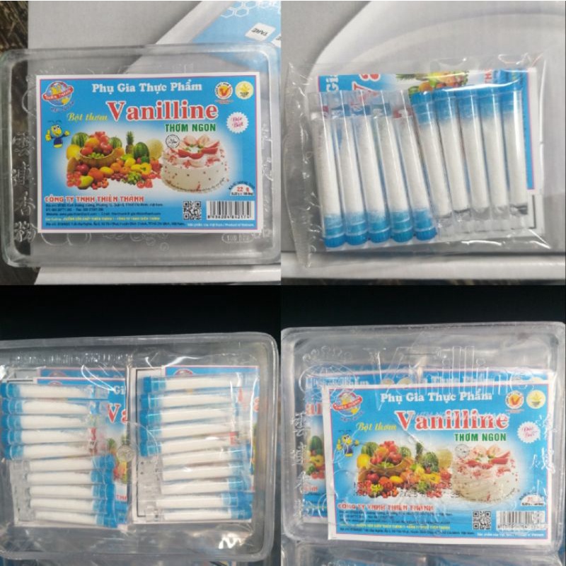 Set 10 ống Vani,bột thơm vanilline dùng làm phụ gia bánh kẹo,làm kem,tạo độ thơm ngon cho sản phẩm
