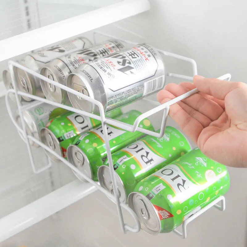 Khay để lon nước ngọt cất giữ trong tủ lạnh gọn gàng tiện lợi, giá để lon nước