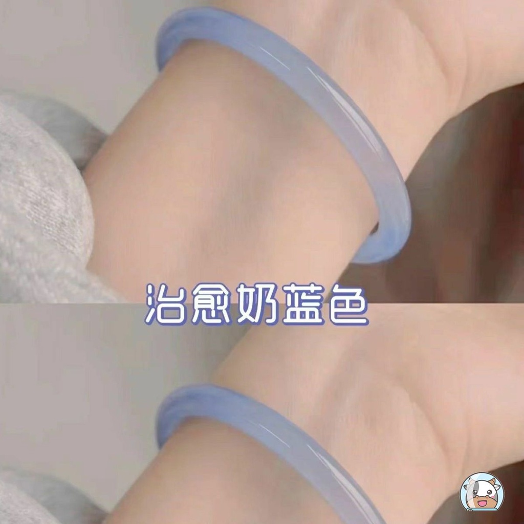 Vòng Tay Nữ Đính Đá Ngọc Bích Giả Màu Xanh Sữa Thời Trang