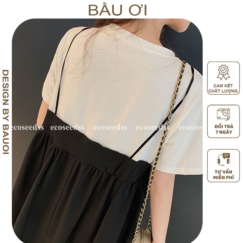 [BAUOII V54] VÁY BẦU YẾM THỜI TRANG HÀN QUỐC - ĐẦM BẦU 2 DÂY ĐẸP PHÙ HỢP VỚI ĐI LÀM ĐI CHƠI