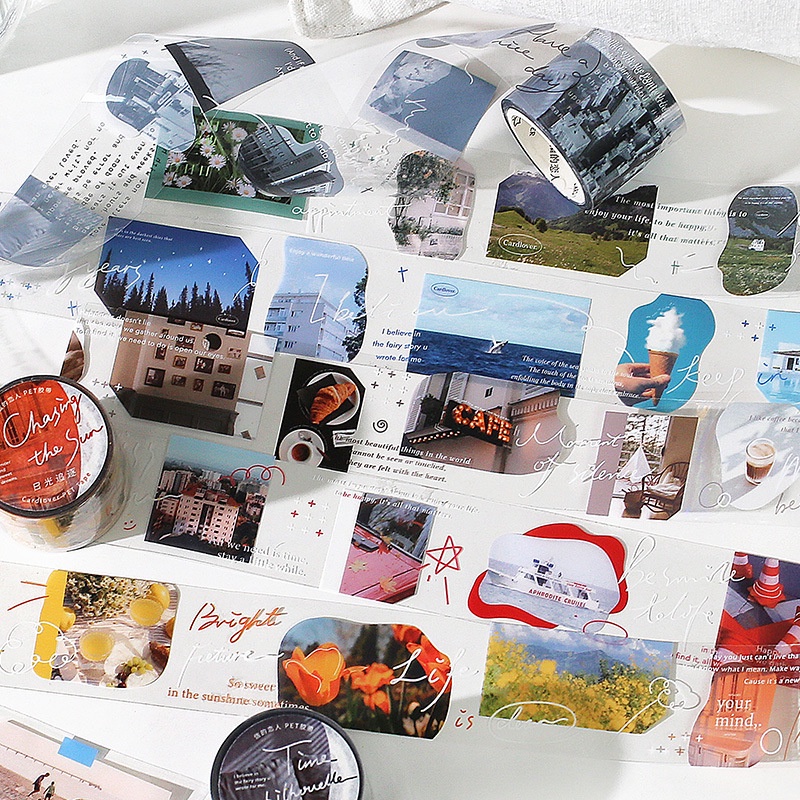 Băng Keo Giấy In Họa Tiết Hoạt Hình Light Goes Beyond The Cloud Trang Trí DIY