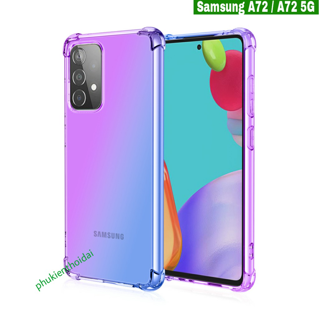 Ốp lưng Samsung  A71 / A72 5G / A73 5G dẻo TPU đa sắc thời trang lồi 4 góc siêu chống sốc