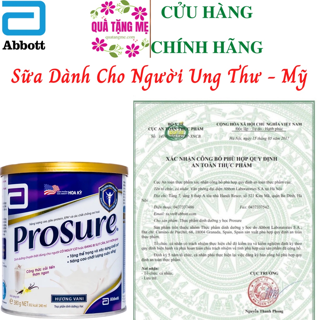 Sữa Dành Cho Người Ung Thư Abbot Prosure Hoa Kỳ - 380g