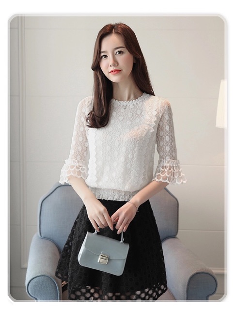 ÁO REN HOA CÔNG SỞ TAY LỠ