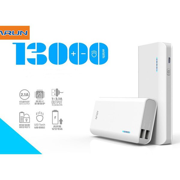 [Freeship toàn quốc từ 50k] Sạc dự phòng ARUN 13000Mah chính hãng