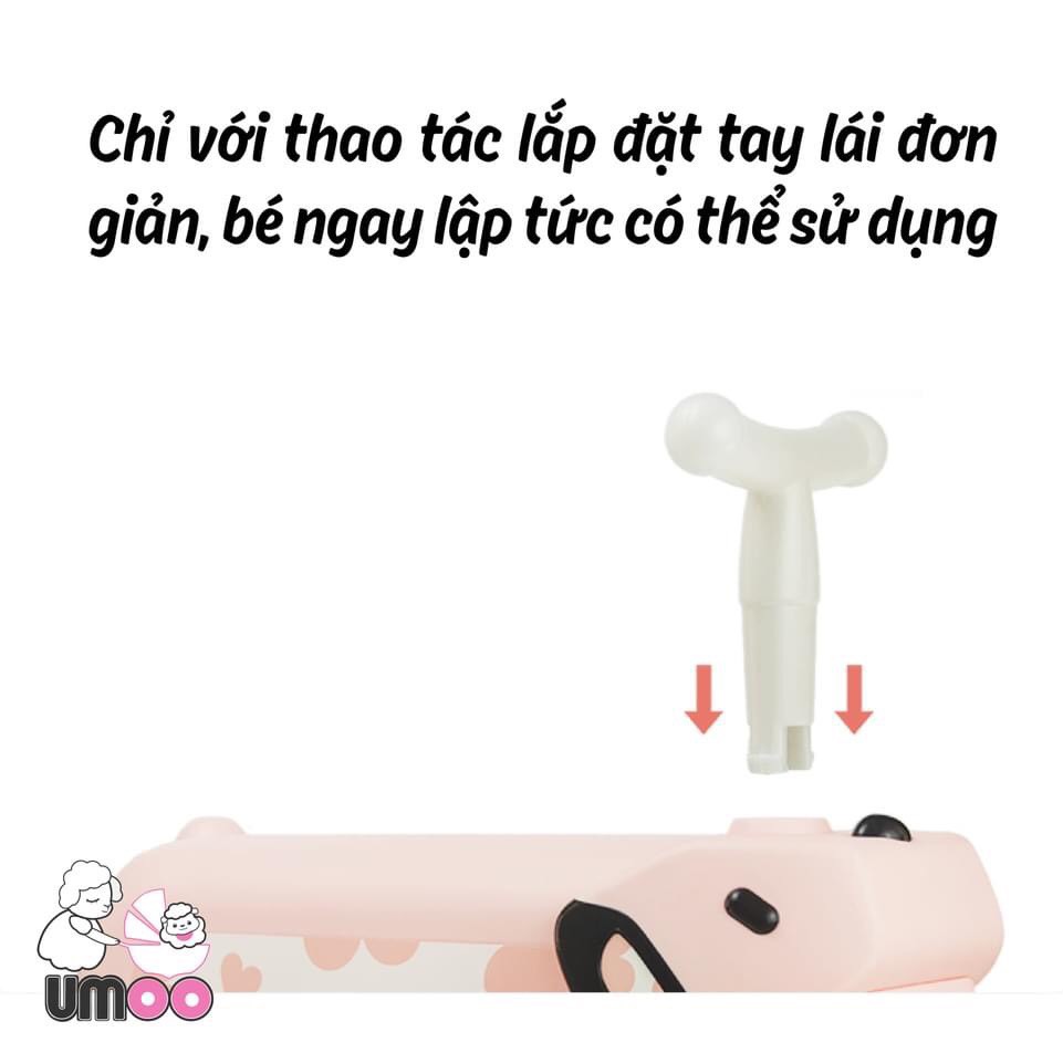 Xe chòi chân cún con Umoo màu trắng cho bé vận động vui khỏe