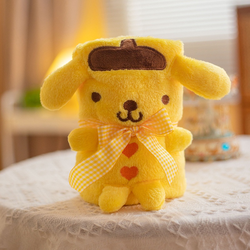 SANRIO Chăn Nỉ Mềm Mại In Hình Cinnamoroll Kuromi Hello Kitty Mymelody Purin Dễ Thương Cho Bé