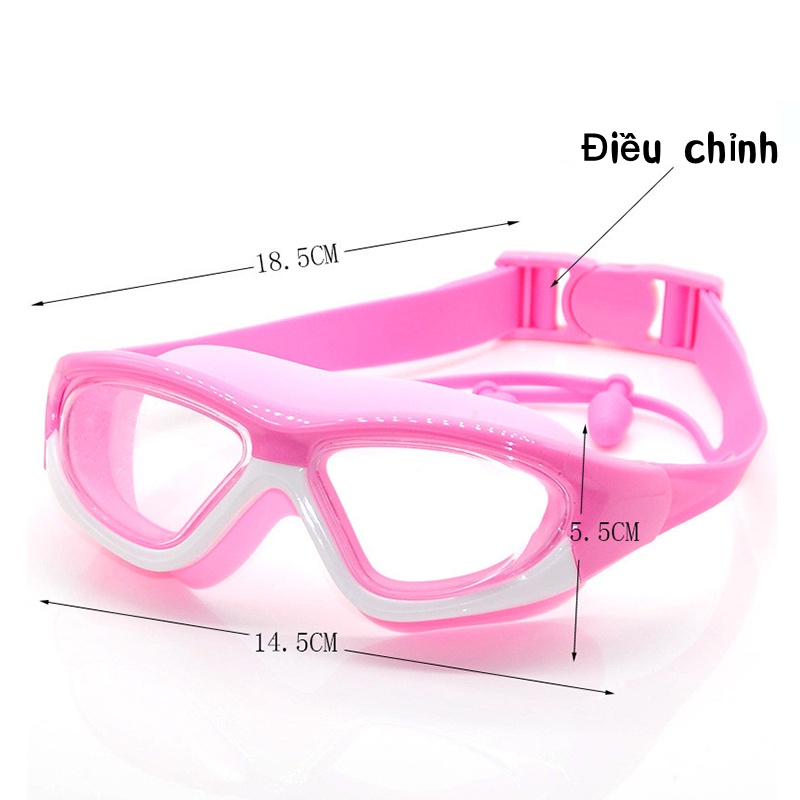 Kính bơi trẻ em,Áo Phao Bơi,Kính bơi cao cấp,Kèm nút bịt tai,Chống tia UV,chống mờ,góc rộng,có viền cao su 1.5cm ngăn
